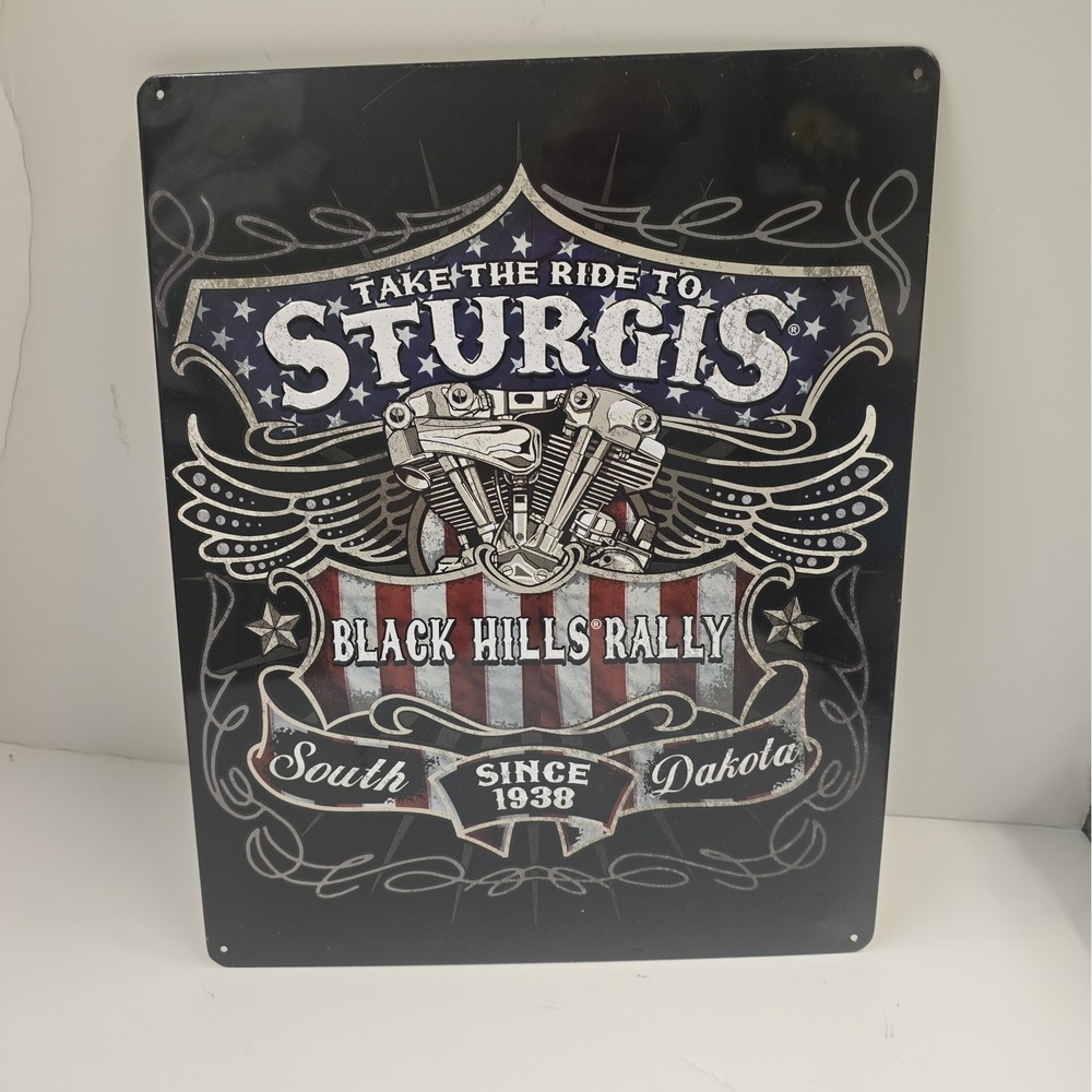 Sturgis 12Lx15W Black Hills Rally Metal Tin Sign